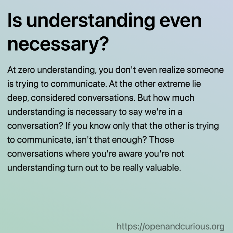 Is understanding even necessary?