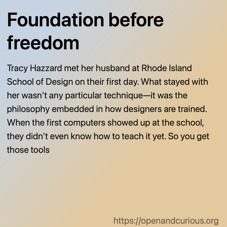 Foundation before freedom