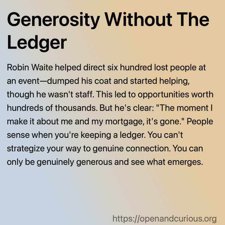 Generosity Without The Ledger