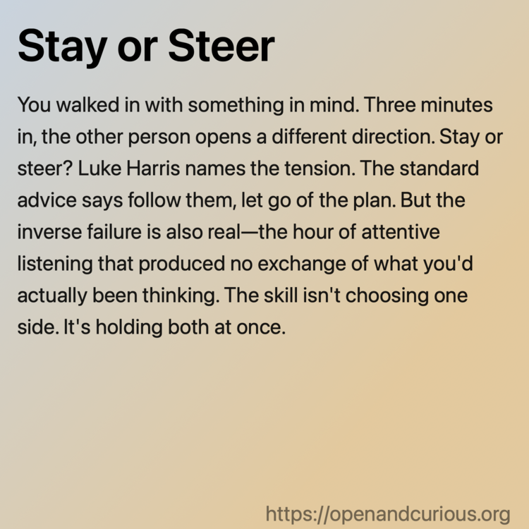 Stay or Steer