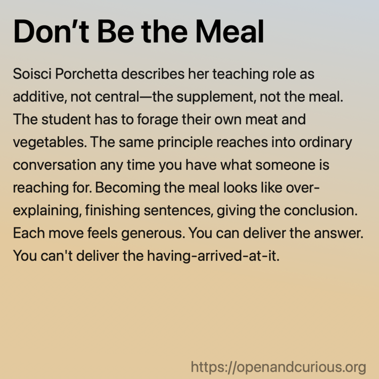 Don’t Be the Meal