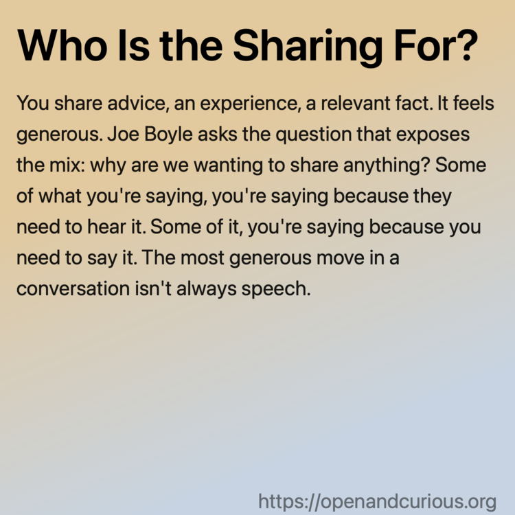 Who Is the Sharing For?